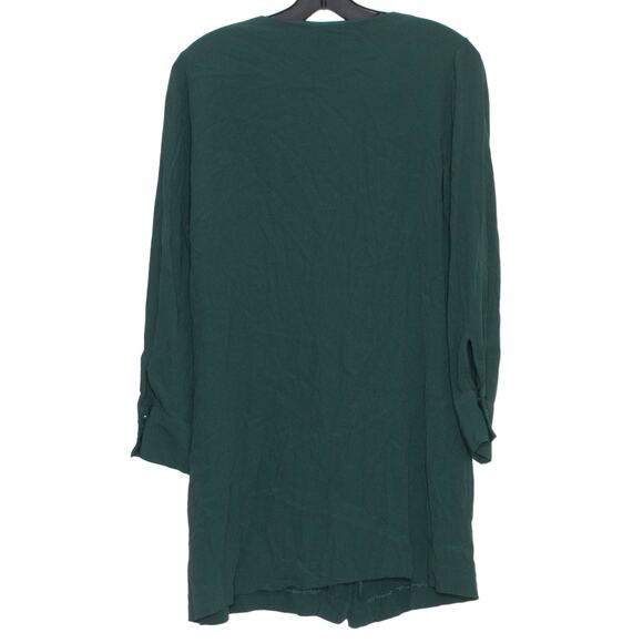 Madewell Womens Shirt Dress Minimalist Timeless Holiday Earthy Solid Green Small - Picture 2 of 7